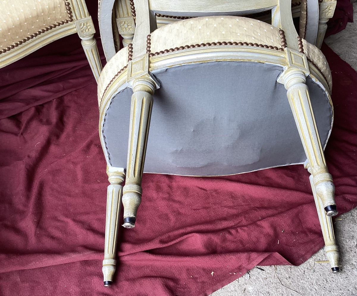 Suite Of Four Louis XVI Armchairs-photo-6