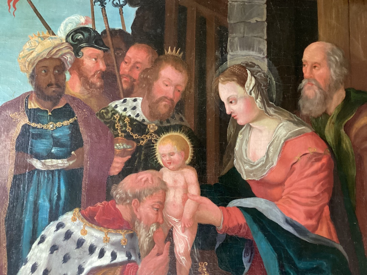 Importante peinture religieuse 18ème -photo-4