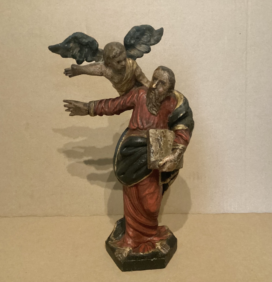 18th Century Polychrome Oak Statue