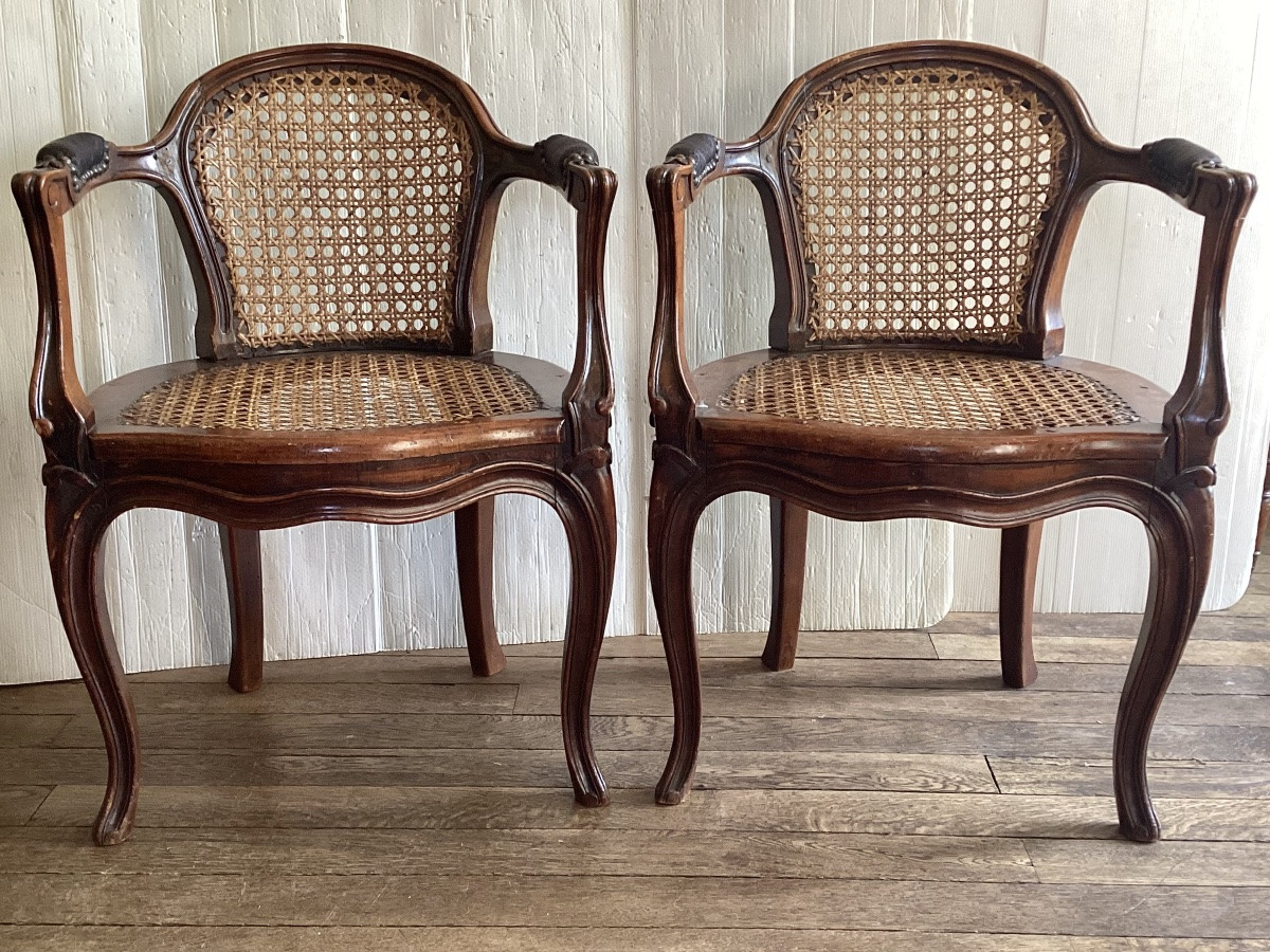 Pair Of Stamped Louis XV Armchairs-photo-2