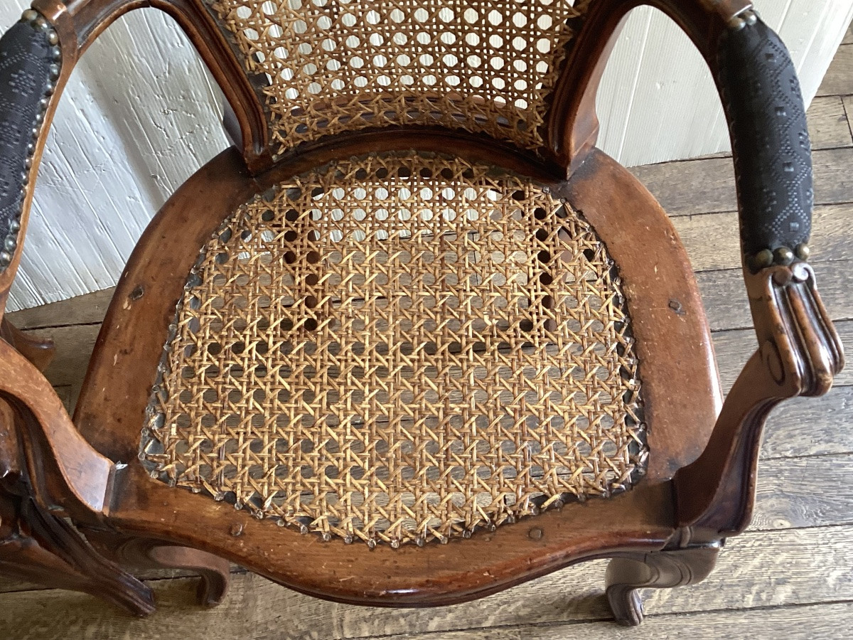Pair Of Stamped Louis XV Armchairs-photo-4