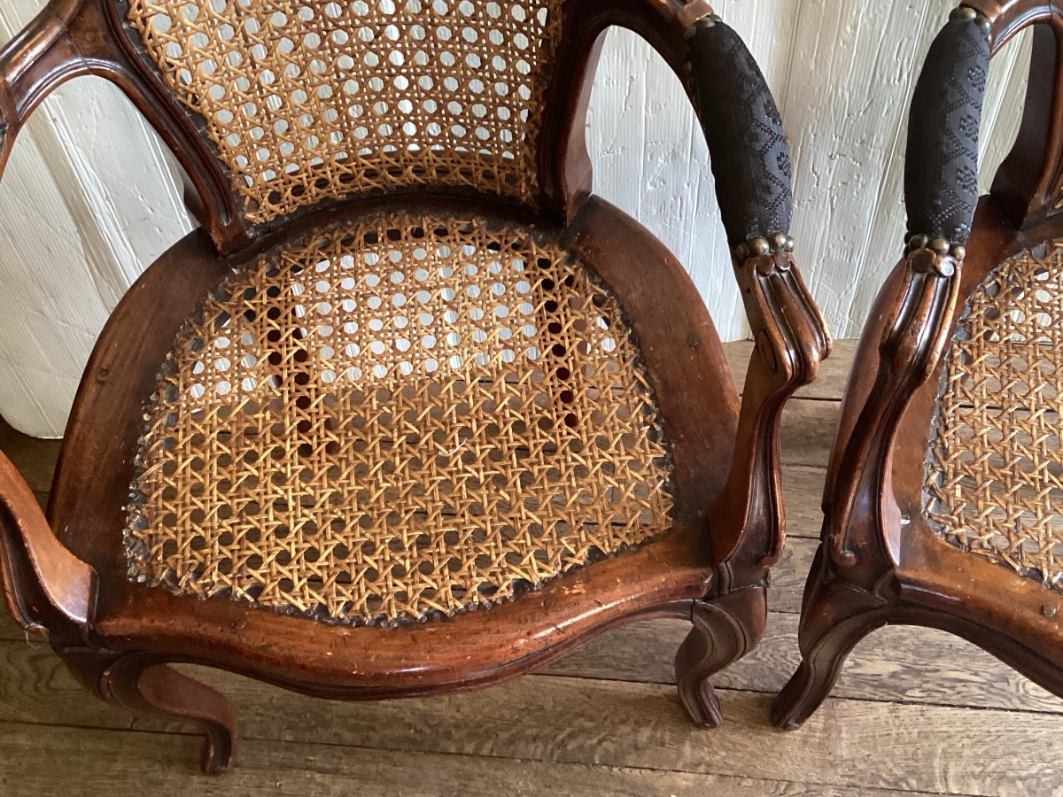Pair Of Stamped Louis XV Armchairs-photo-2