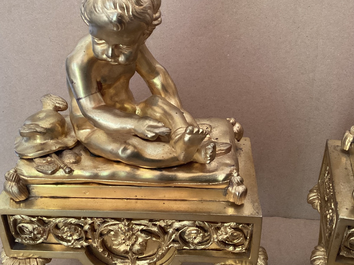 Pair Of Louis XVI Gilded Bronzes-photo-2