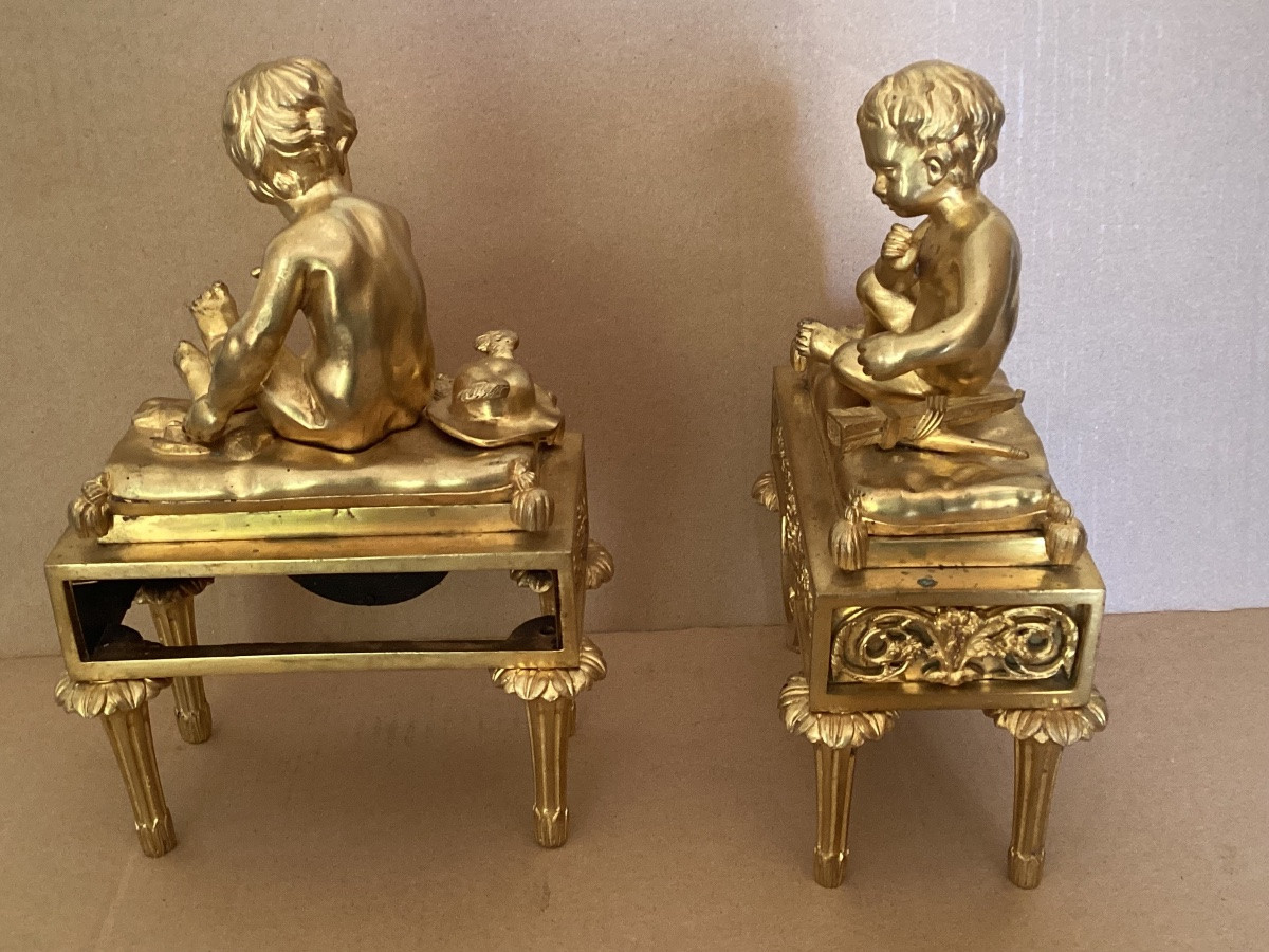 Pair Of Louis XVI Gilded Bronzes-photo-4