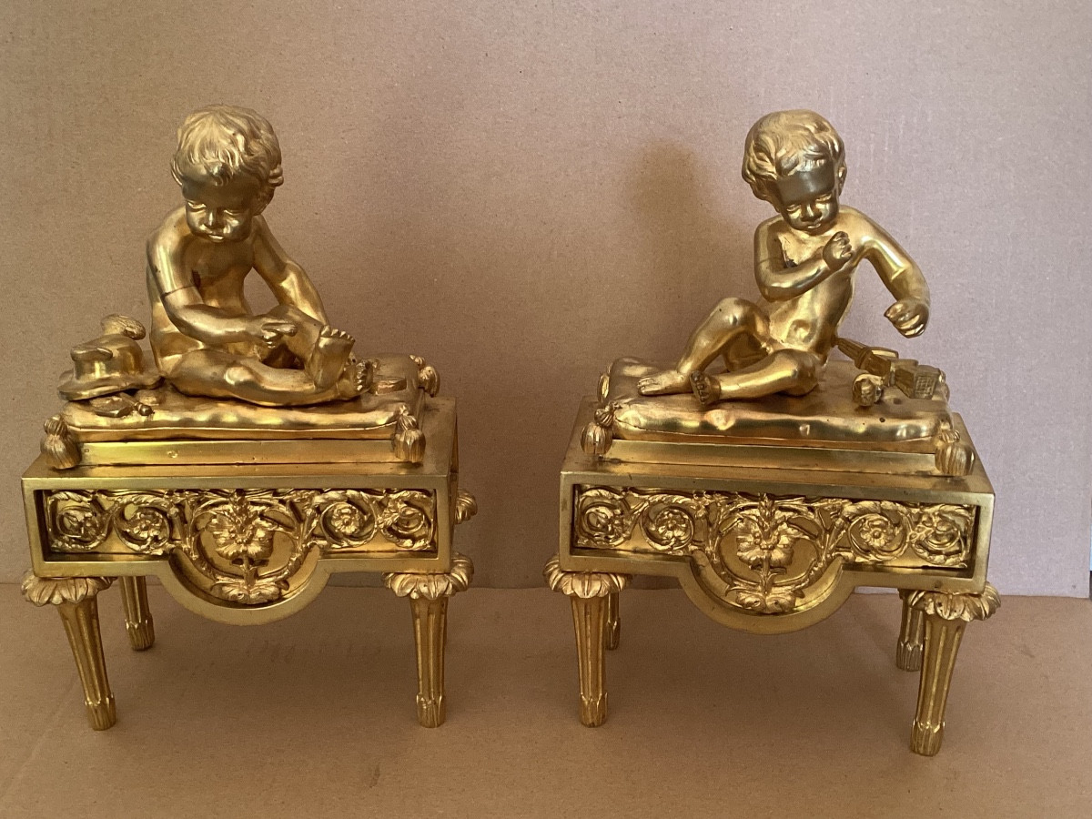 Pair Of Louis XVI Gilded Bronzes