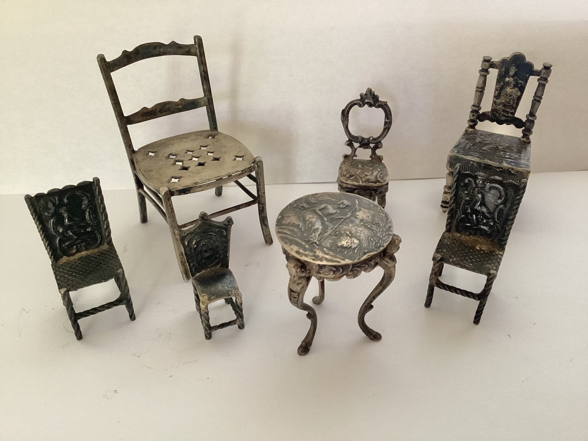 Mobilier miniature en argent -photo-2