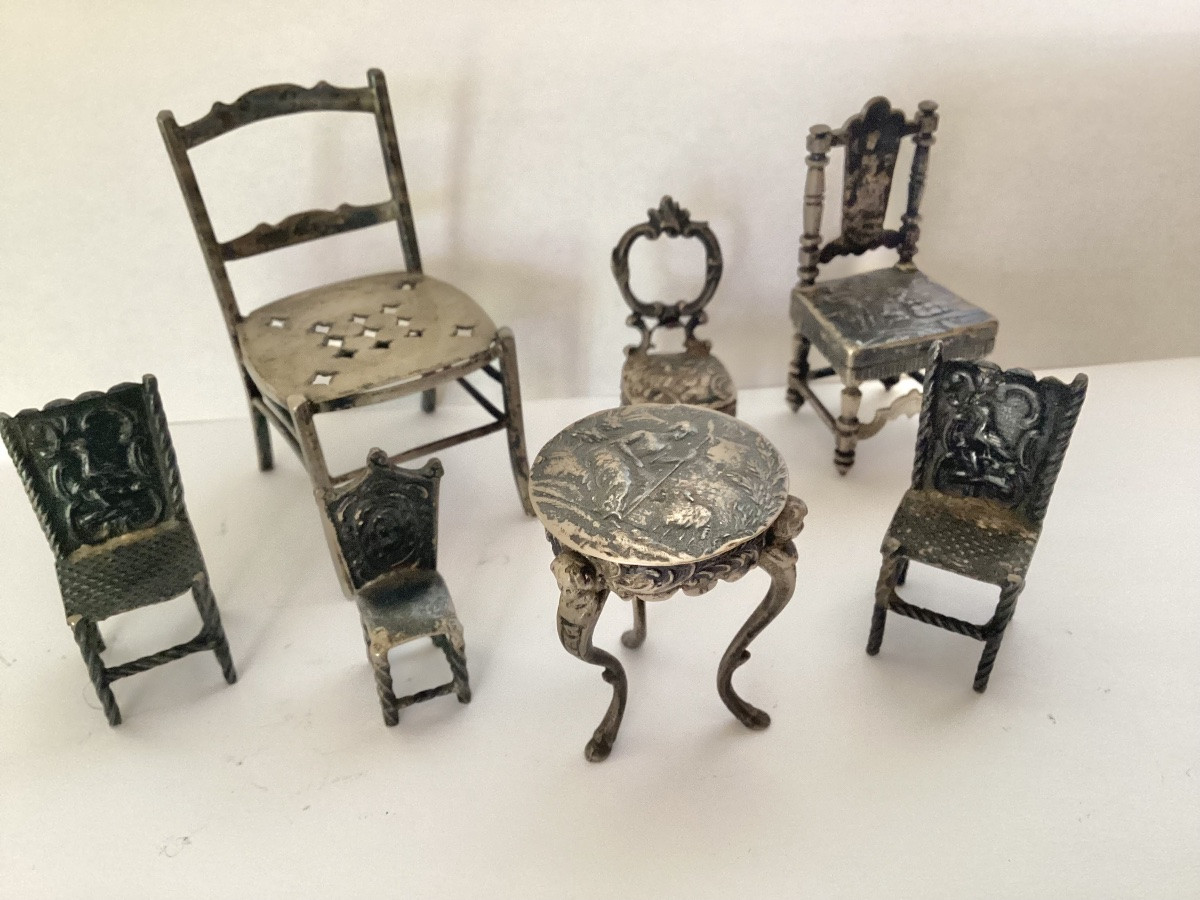 Mobilier miniature en argent -photo-3