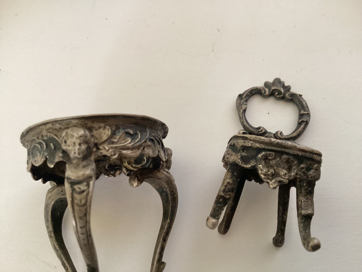 Mobilier miniature en argent -photo-6