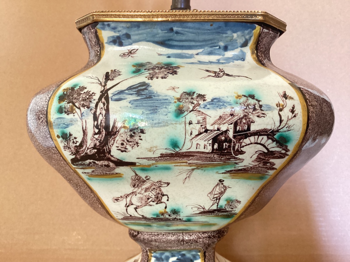 Delft Vase Converted Into A Lamp -photo-4