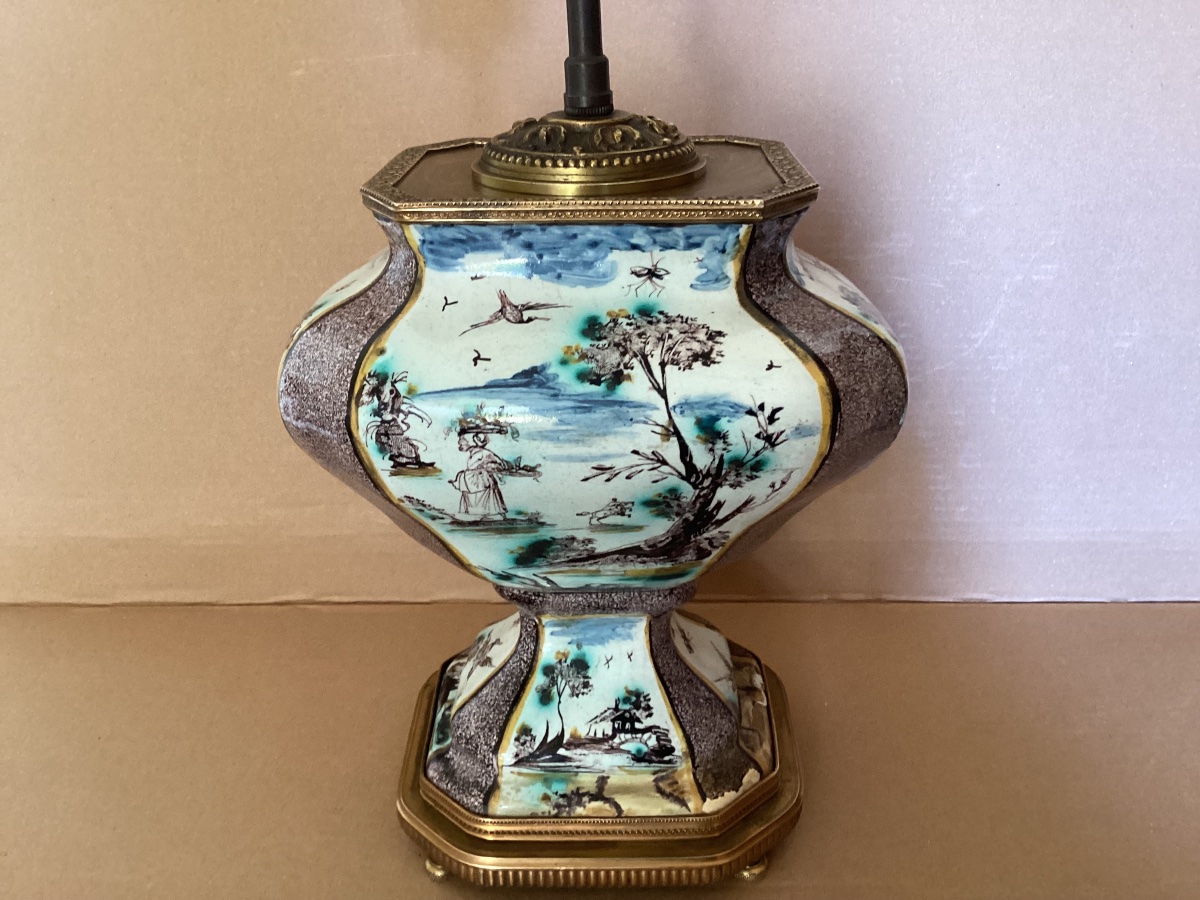 Delft Vase Converted Into A Lamp -photo-2