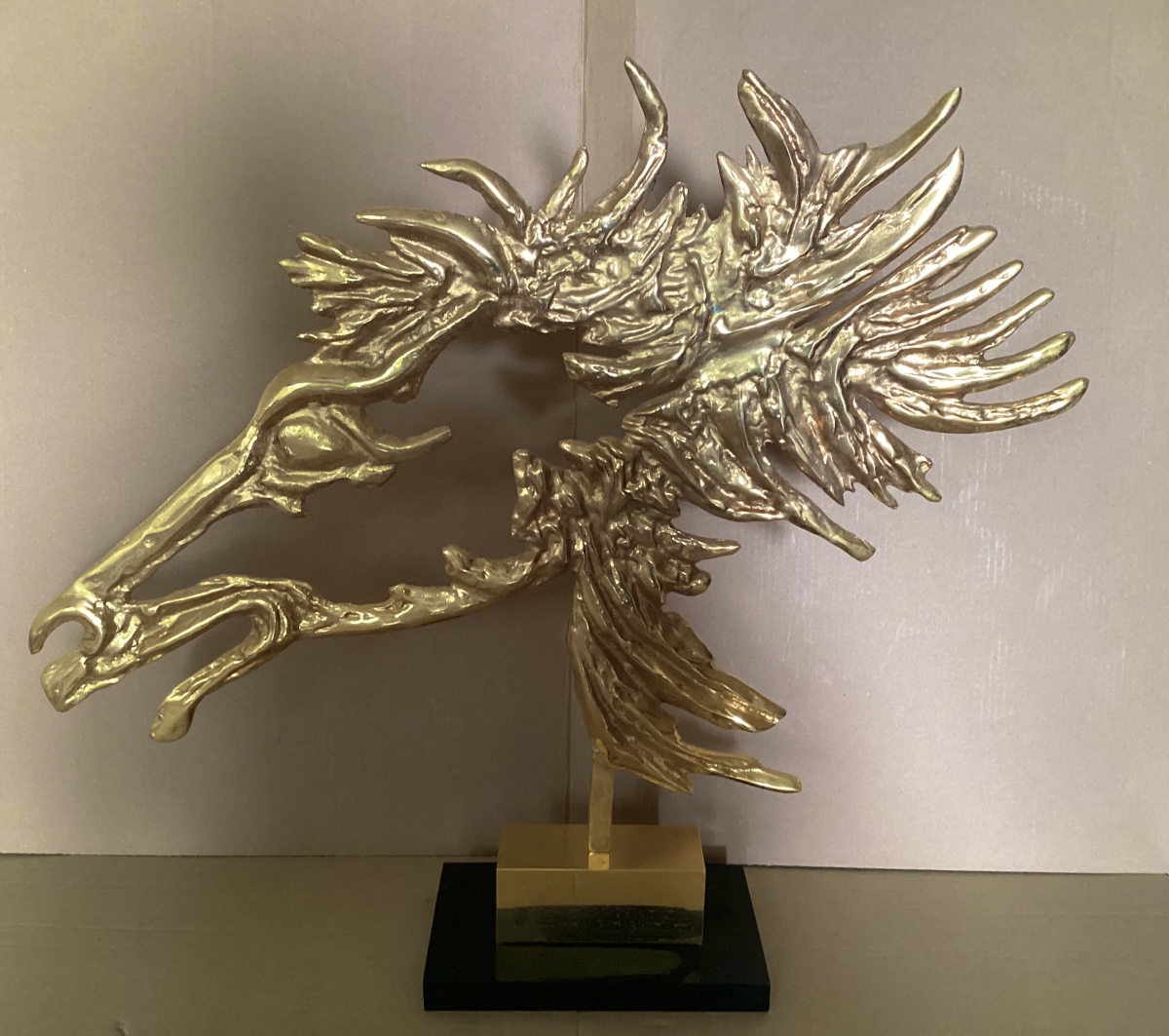 Tête de cheval en bronze doré 