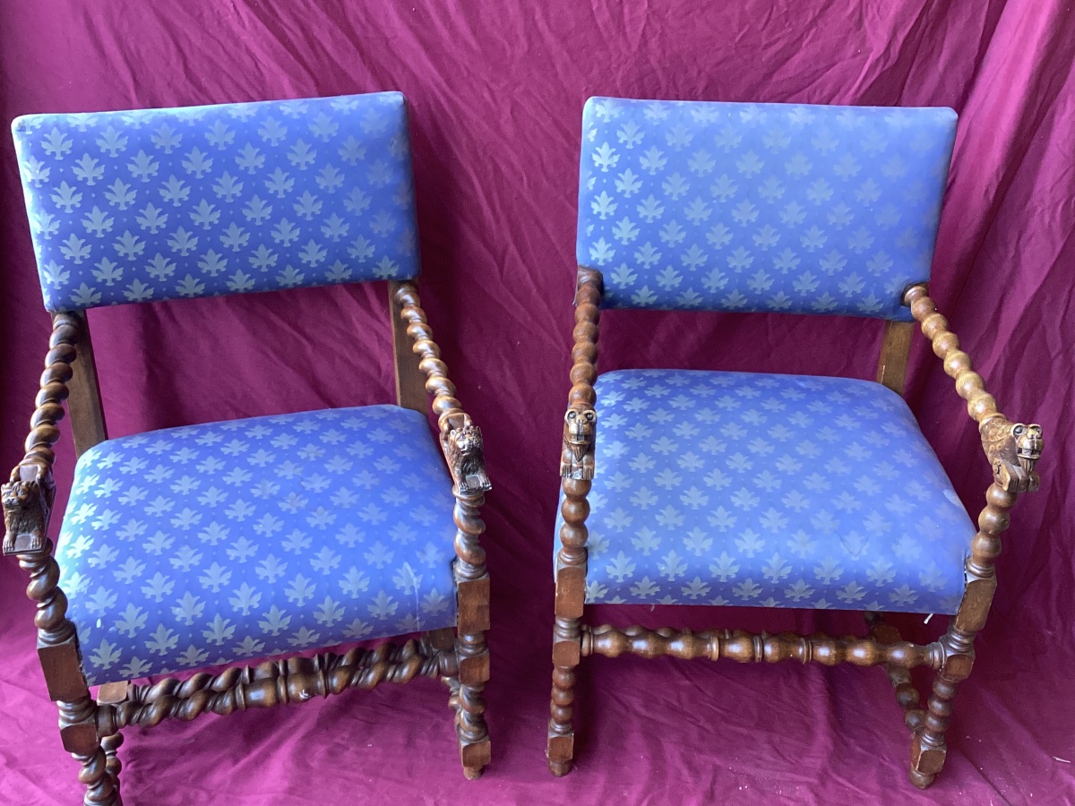 Pair Of Louis XIII Armchairs-photo-3
