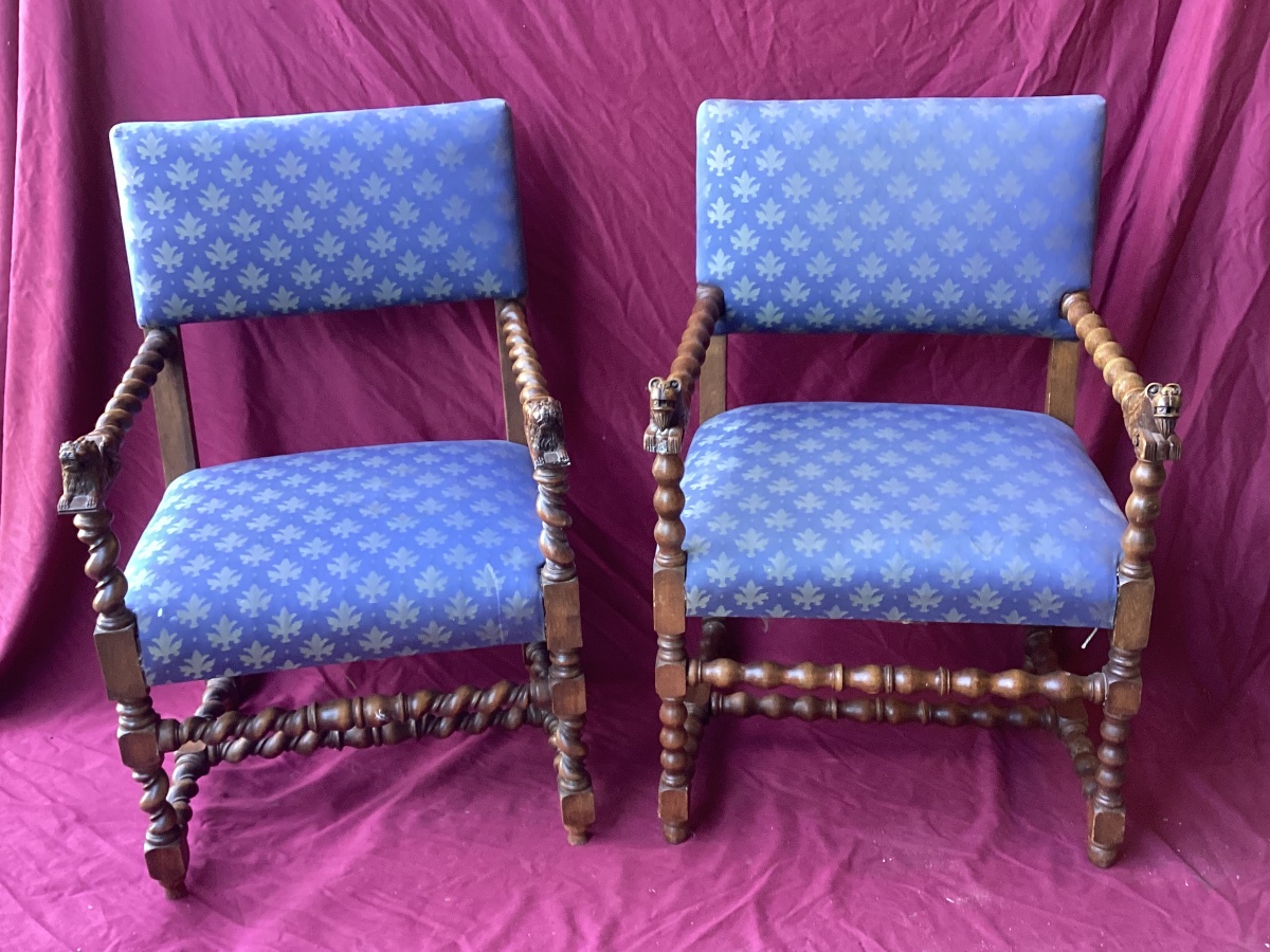 Pair Of Louis XIII Armchairs