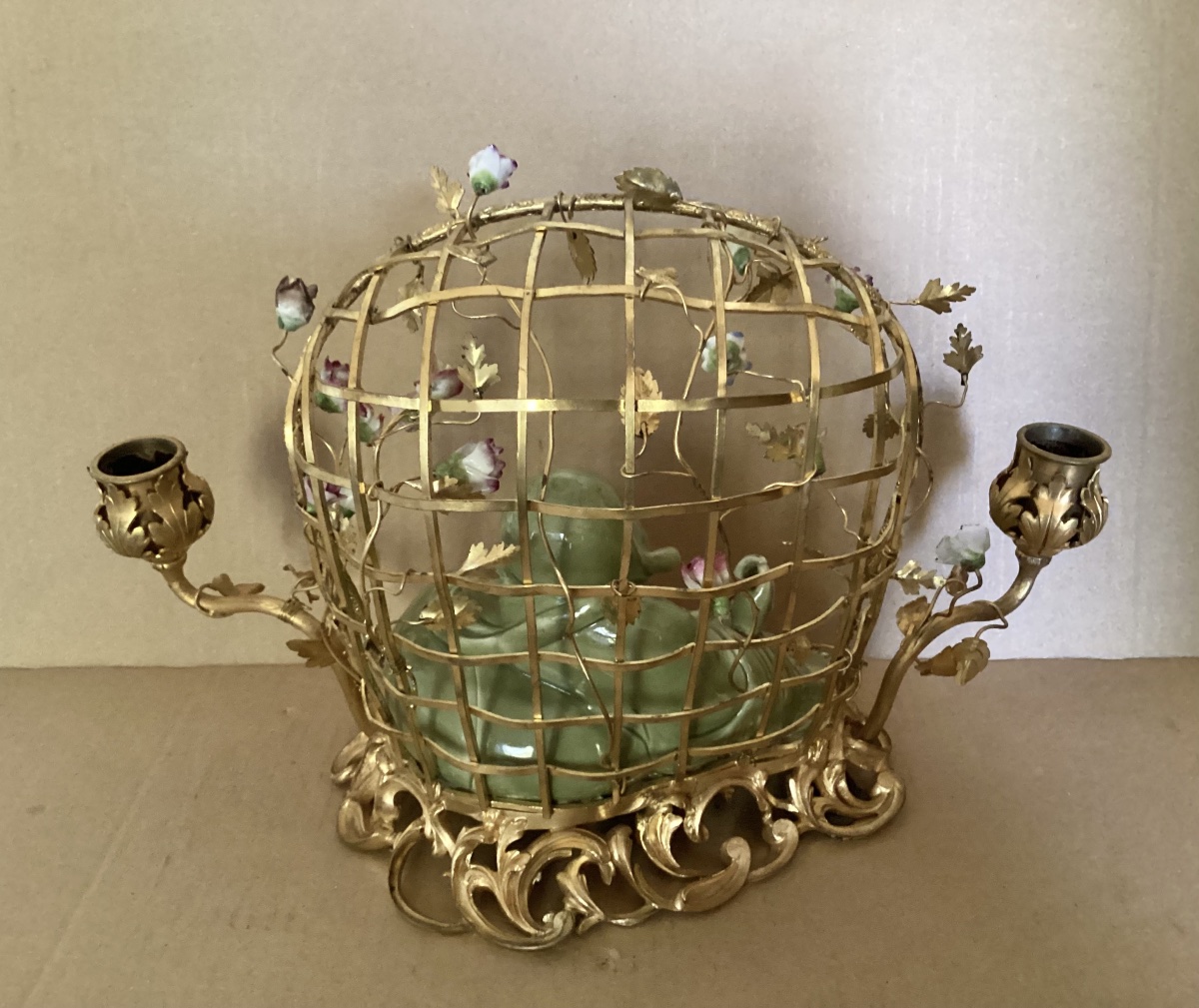 Louis XV Candleholder With Buddha Motif -photo-4