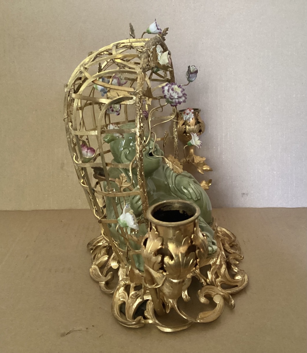 Louis XV Candleholder With Buddha Motif -photo-5