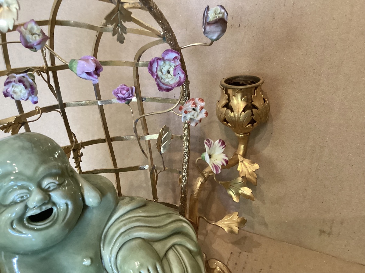 Louis XV Candleholder With Buddha Motif -photo-6