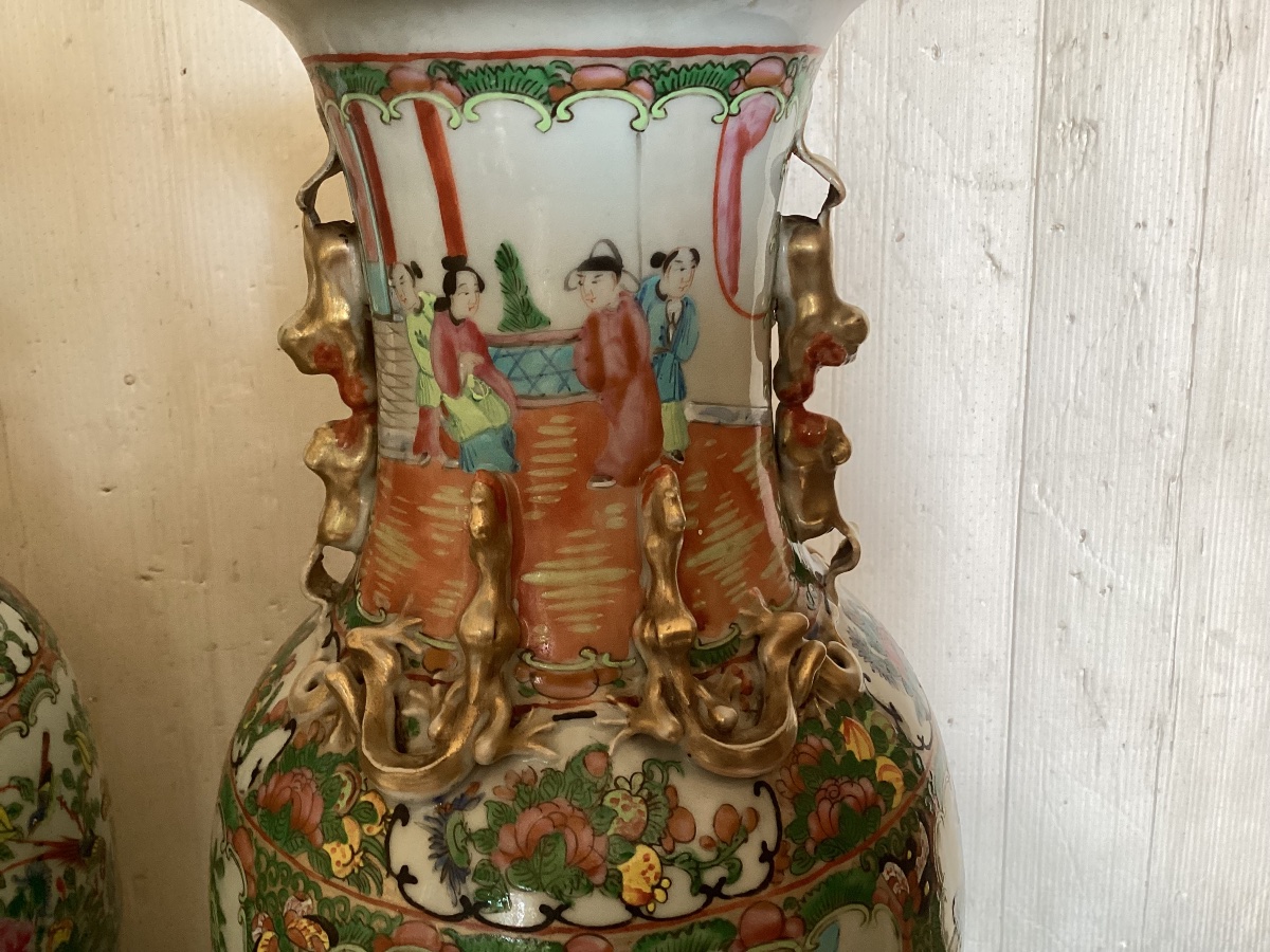 Pair Of 19th-century Canton Vases -photo-7