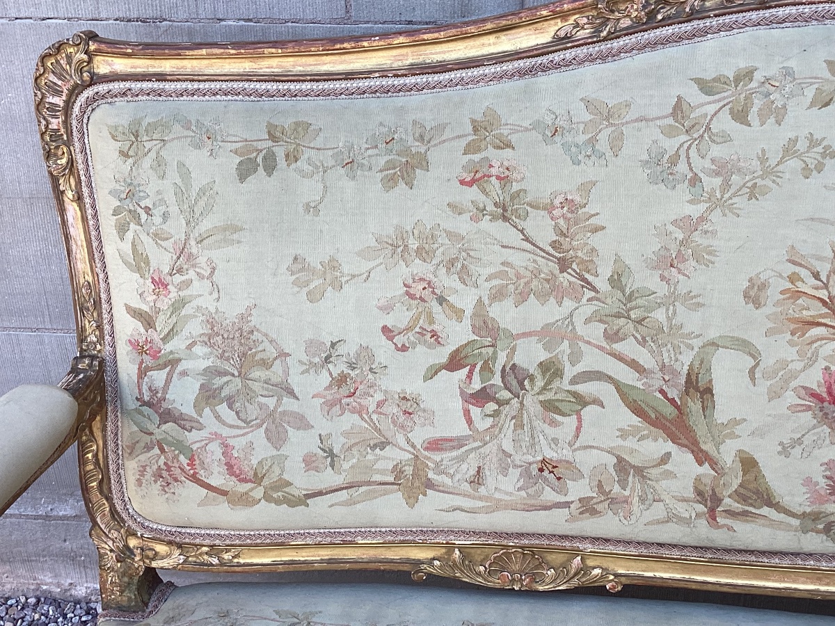 Louis XV-style Gilded Wooden Sofa-photo-2