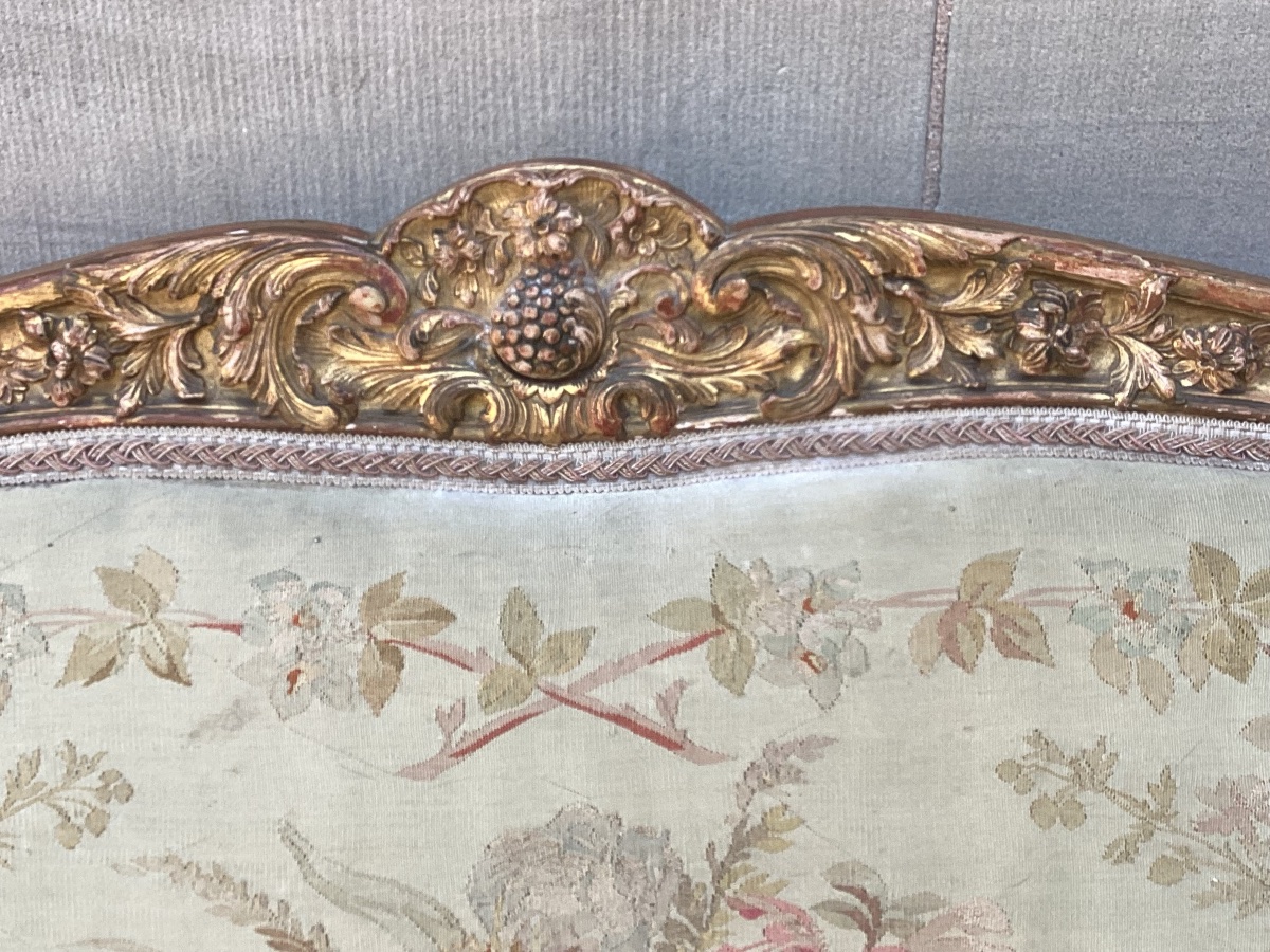 Louis XV-style Gilded Wooden Sofa-photo-3