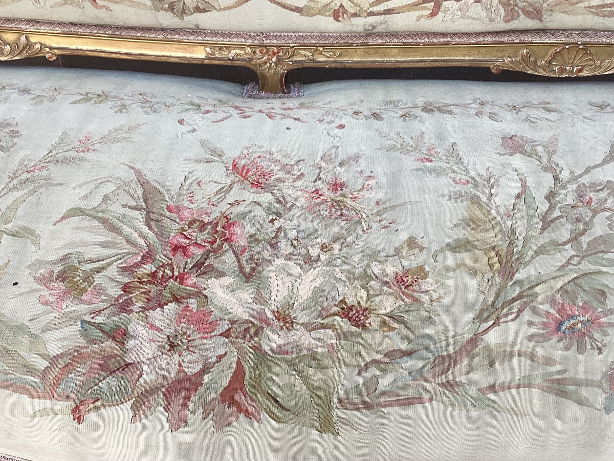 Louis XV-style Gilded Wooden Sofa-photo-2