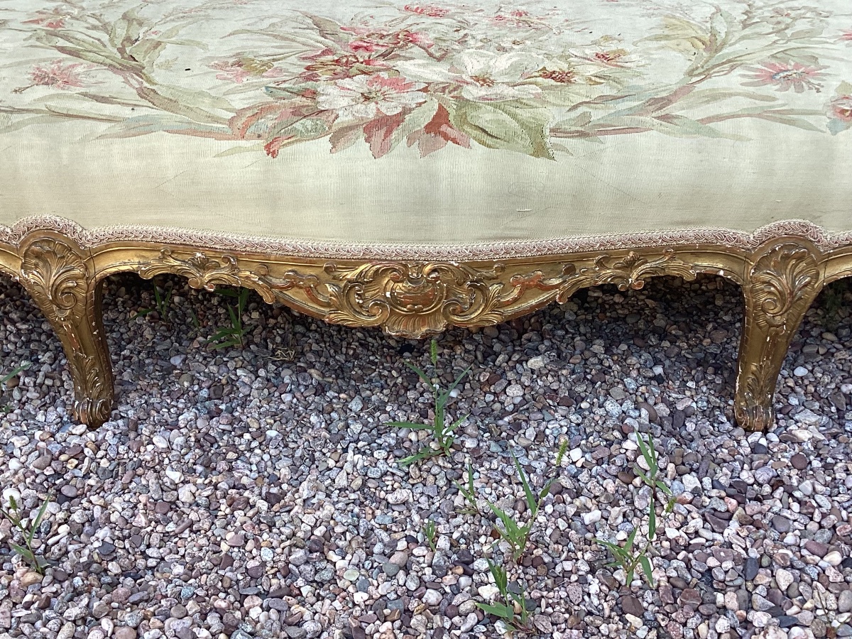 Louis XV-style Gilded Wooden Sofa-photo-5