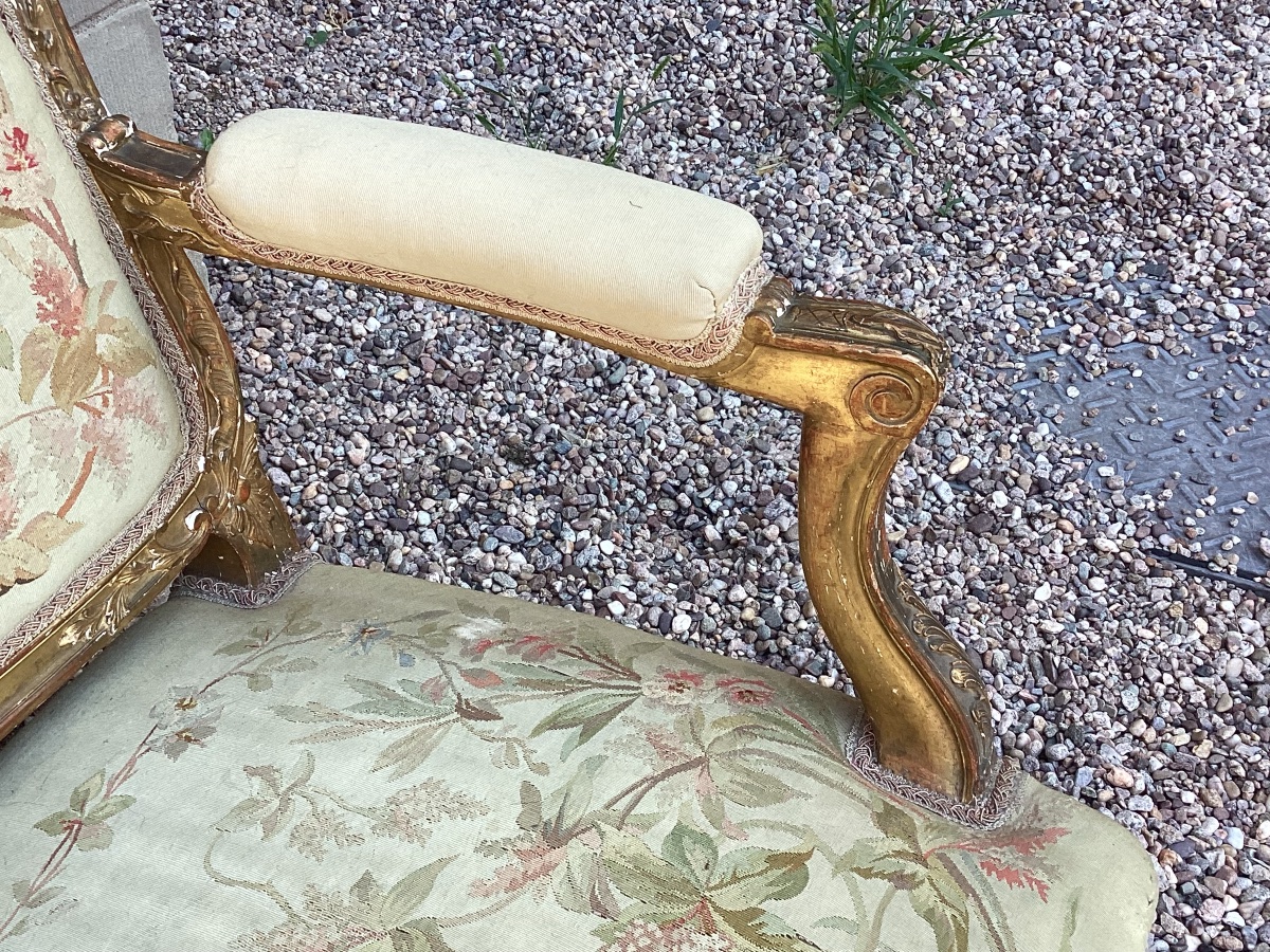 Louis XV-style Gilded Wooden Sofa-photo-6