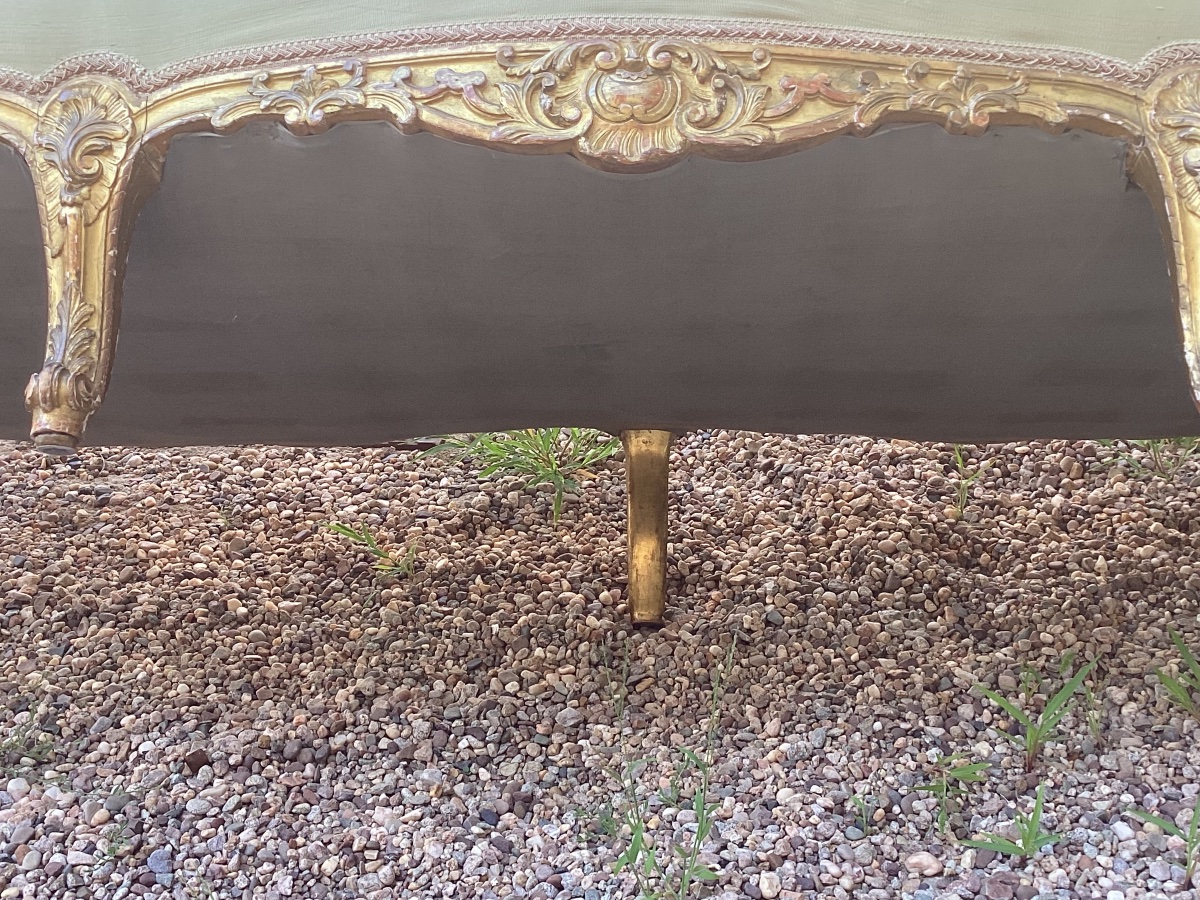 Louis XV-style Gilded Wooden Sofa-photo-8