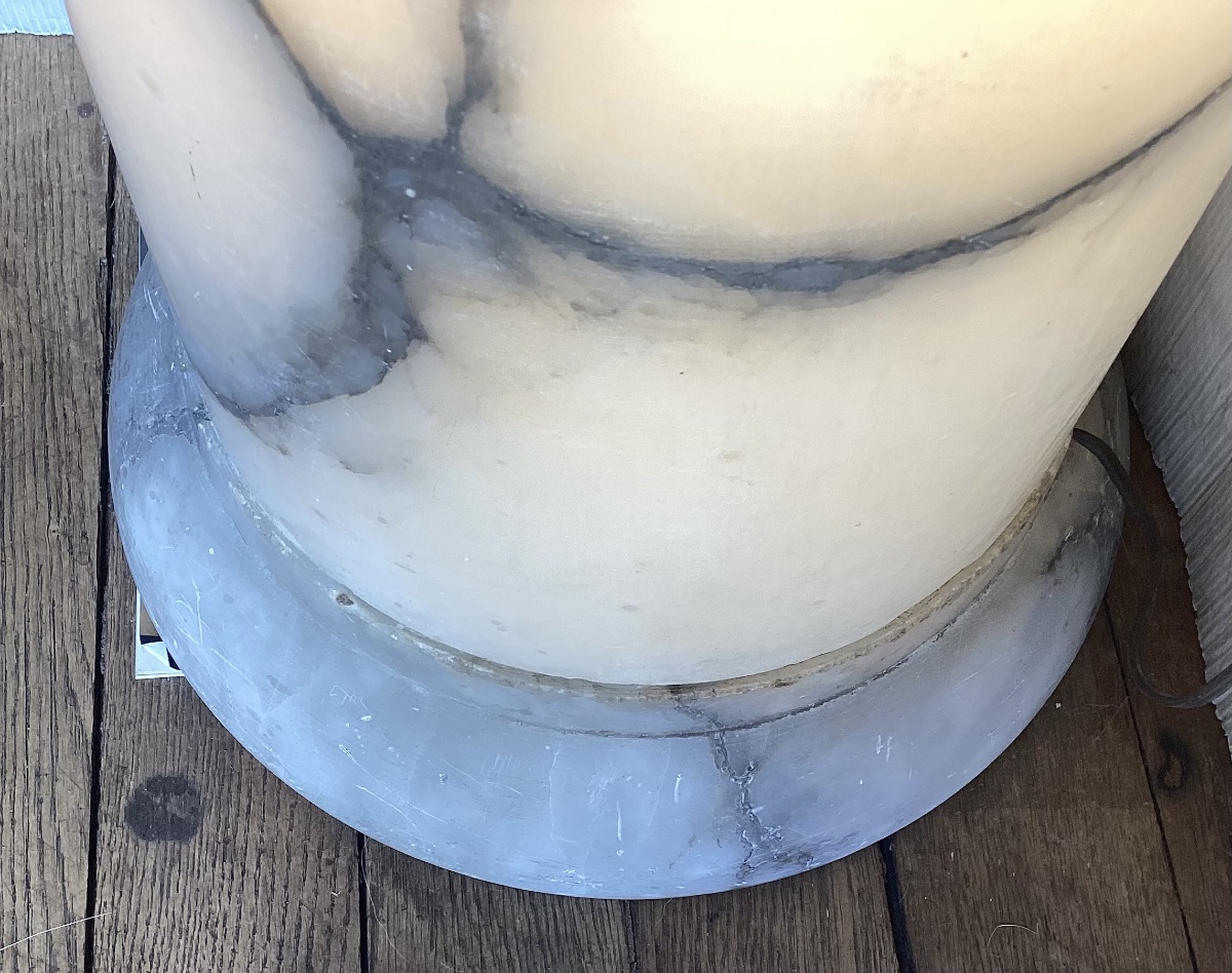 A Beautiful Set Consisting Of A Column And An Alabaster Statue -photo-6