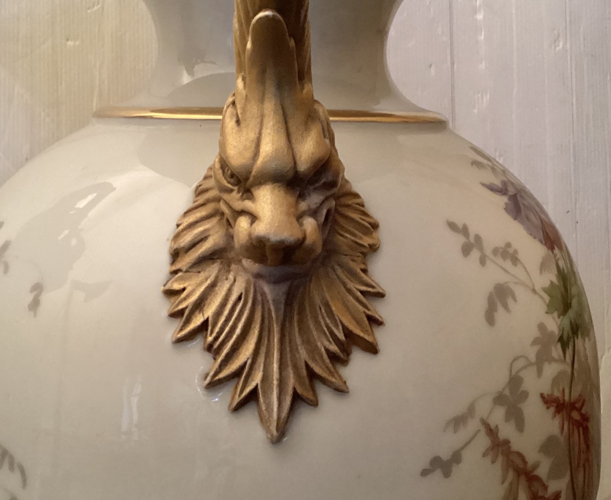 Importante paire de vases en vieux Bruxelles -photo-3