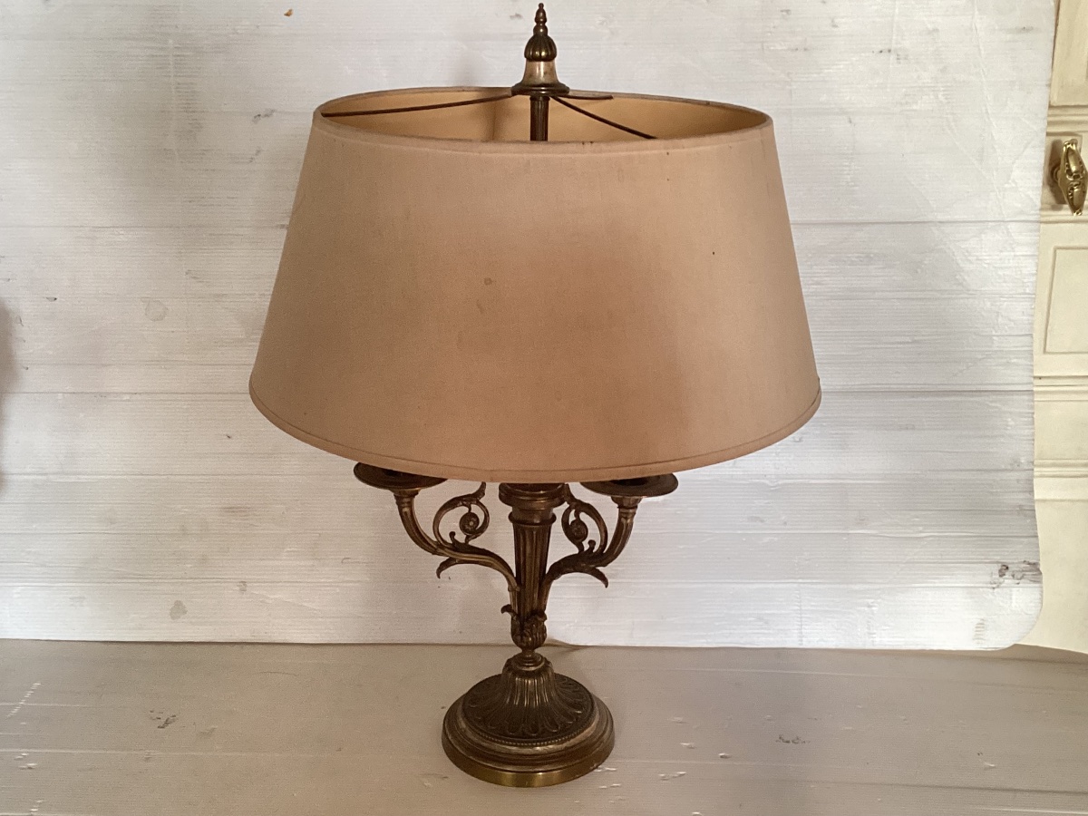 Louis XVI-style Silver-plated Bronze Lamp -photo-2