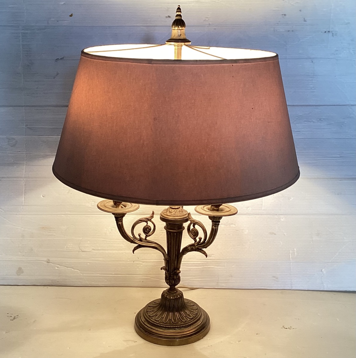 Louis XVI-style Silver-plated Bronze Lamp -photo-3