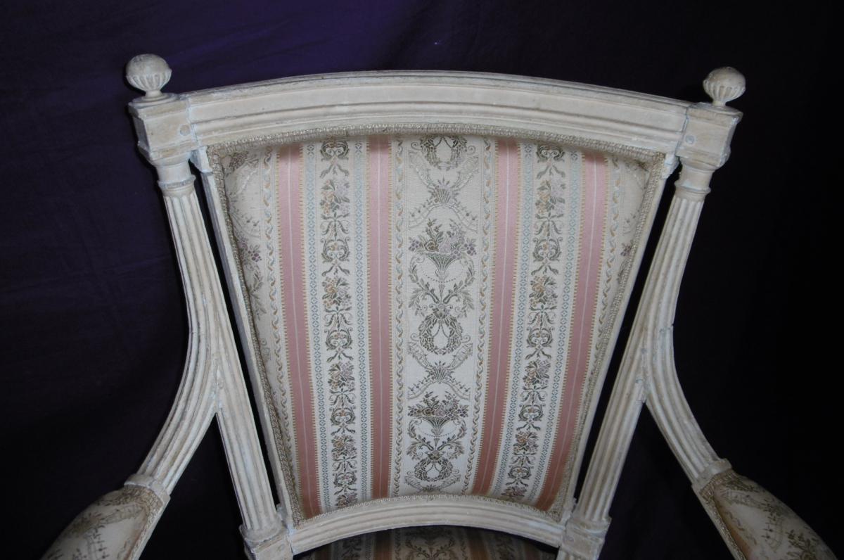 Paire De Fauteuils époque Louis XVI-photo-3