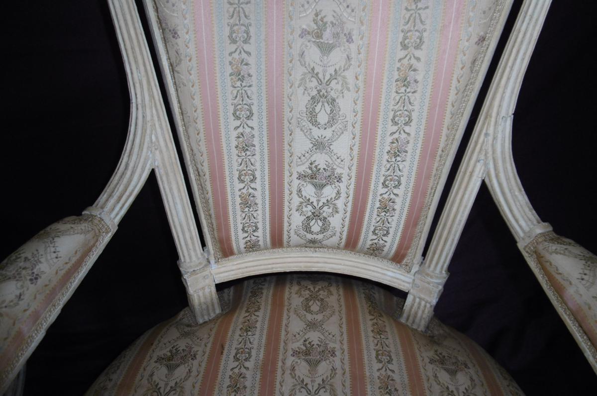 Paire De Fauteuils époque Louis XVI-photo-1