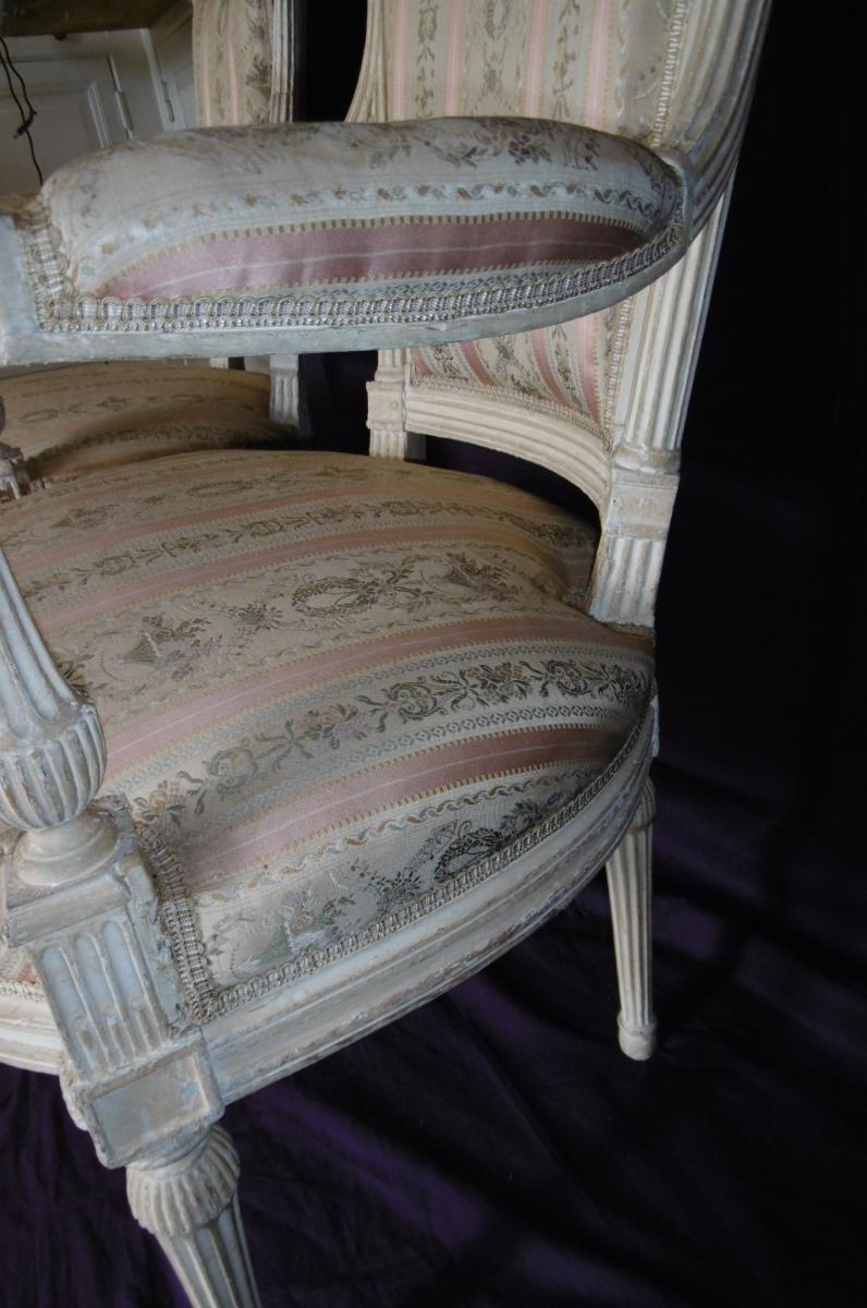 Paire De Fauteuils époque Louis XVI-photo-6