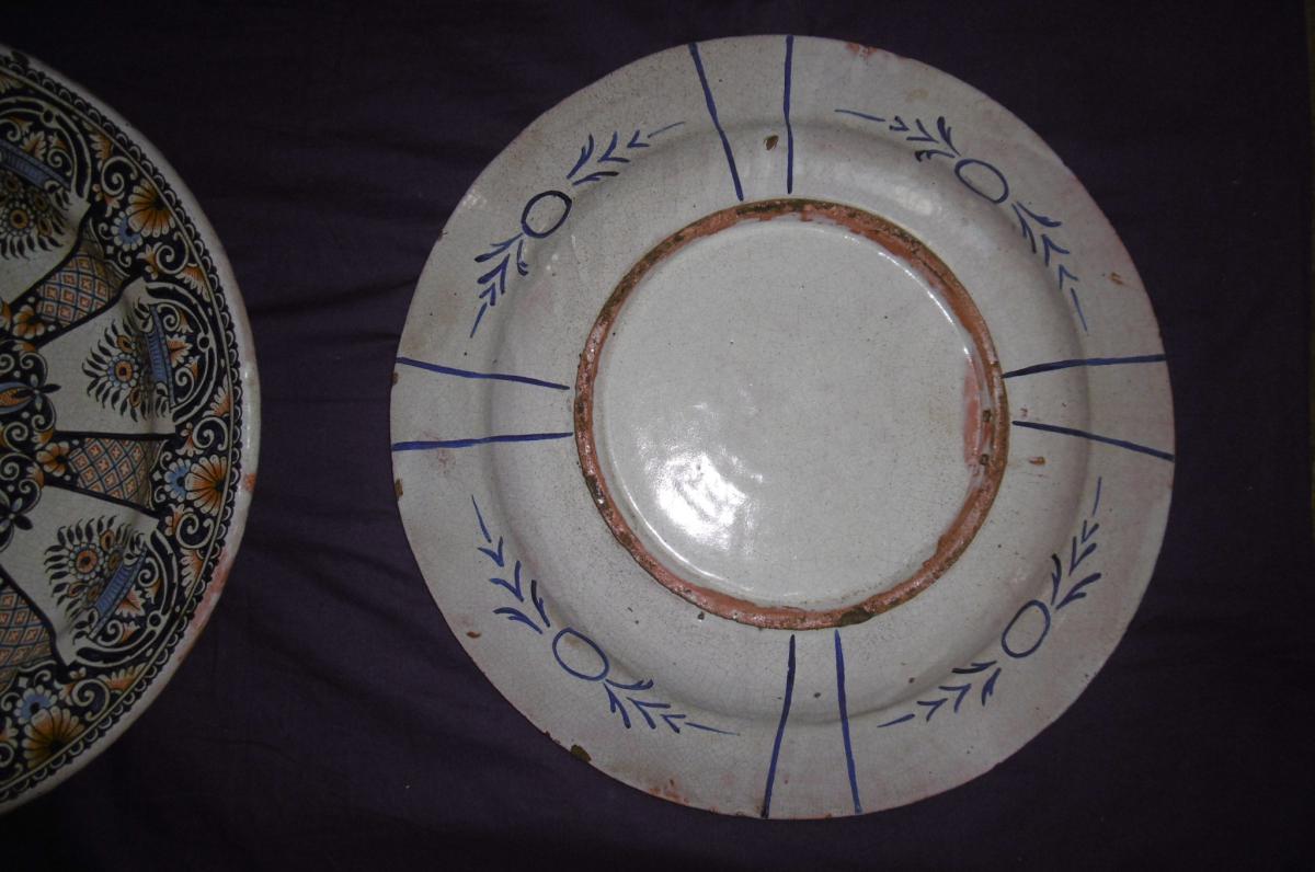 Pair Of Large Flat In Earthenware XVIII-photo-5