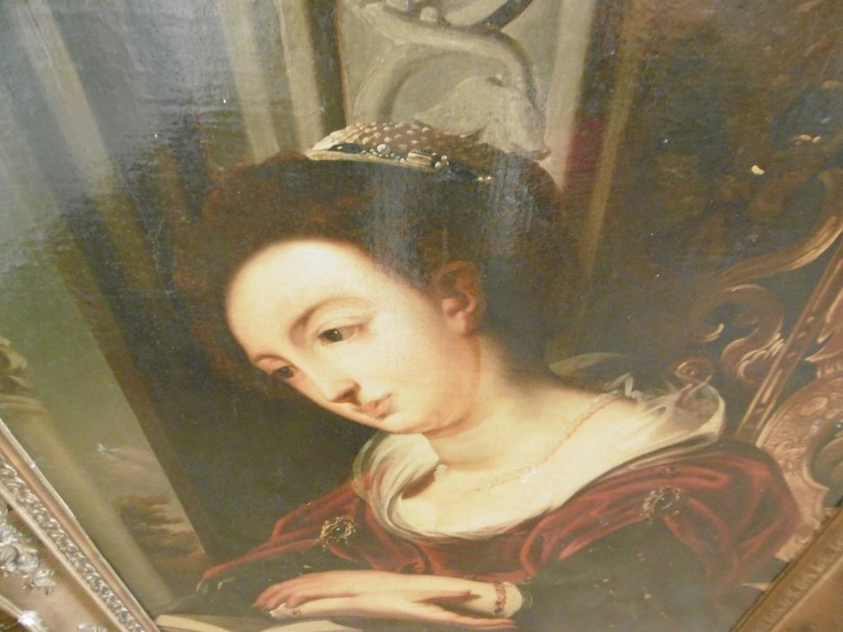 Grand Portrait De Dame XVIIIème-photo-6
