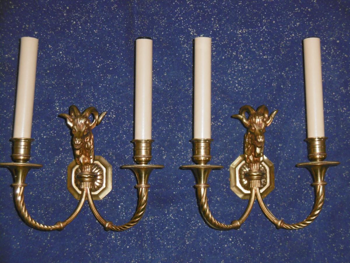 Paire d'Appliques En Bronze Doré
