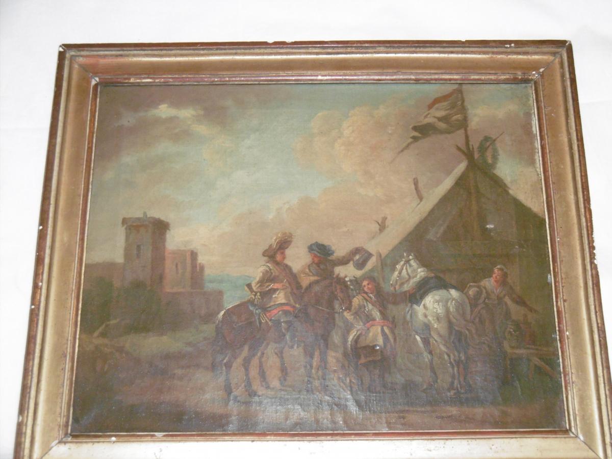 Paire d'Huiles Sur Toile XVIIIème-photo-7