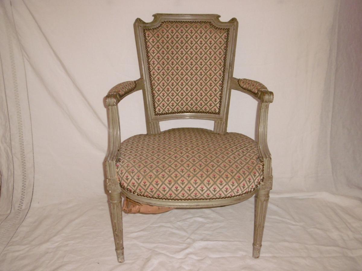 Paire De Fauteuils époque Louis XVI-photo-5