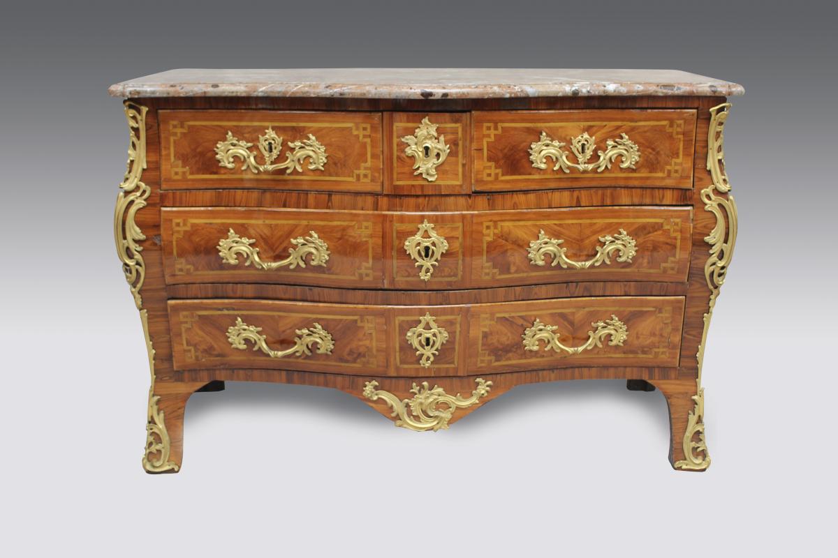 Louis XV Period Curved Commode