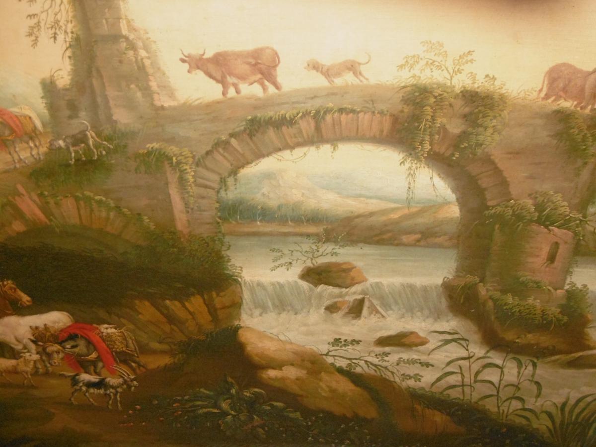 Peinture Paysage XVIIIème-photo-3
