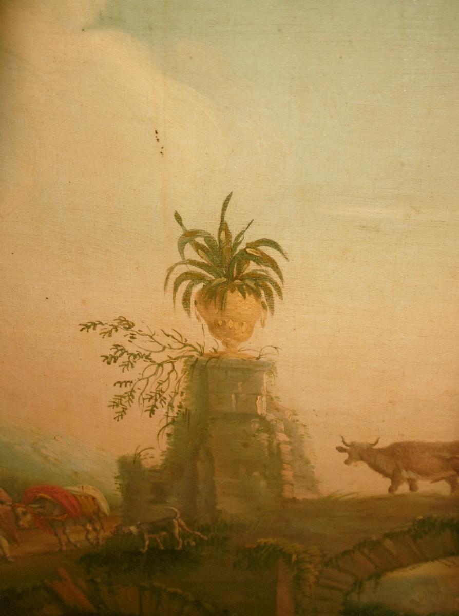 Peinture Paysage XVIIIème-photo-4