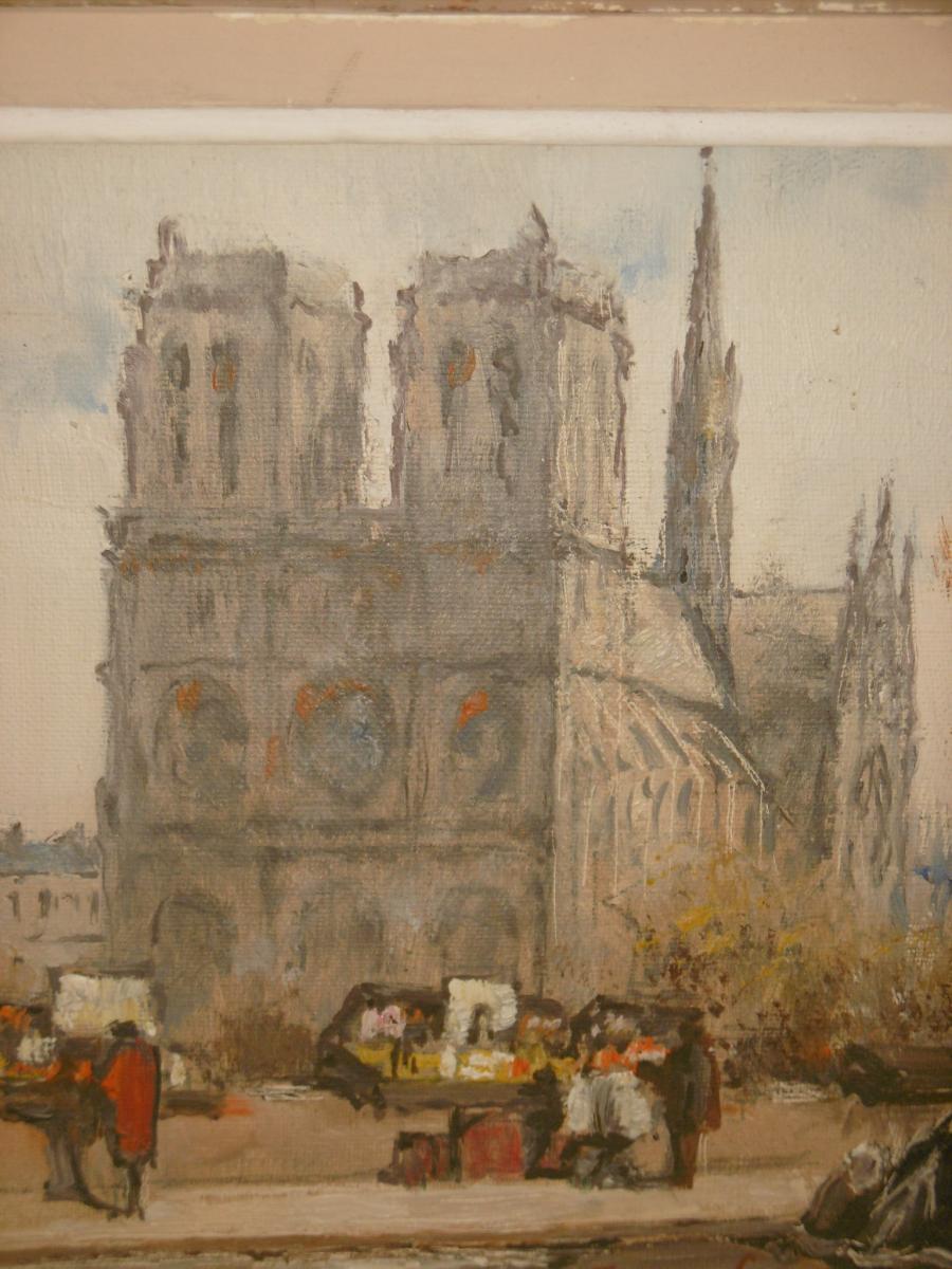 Huile Sur Toile "notre Dame"-photo-3