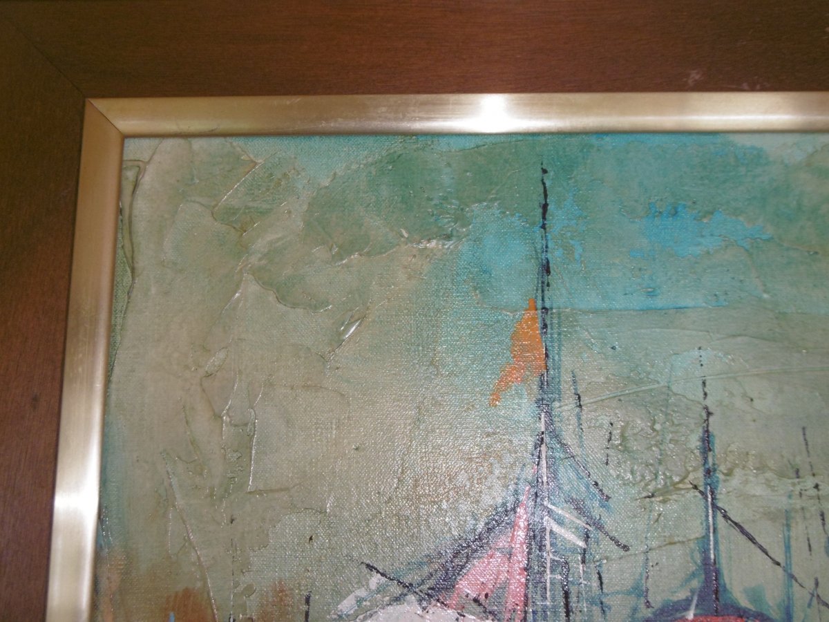 Huile Sur Toile Signée-photo-3