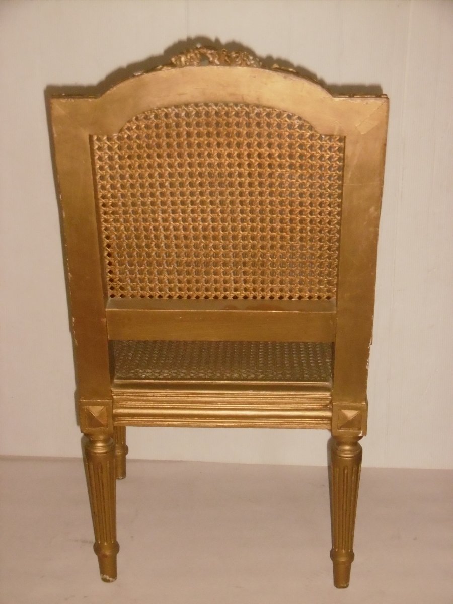 Child's Armchair In Golden Wood-photo-1