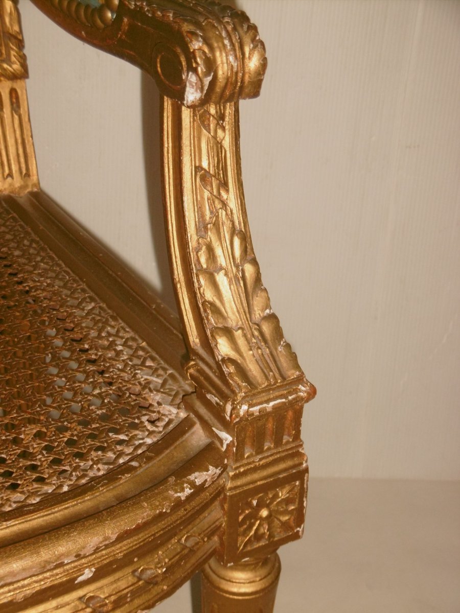 Child's Armchair In Golden Wood-photo-3
