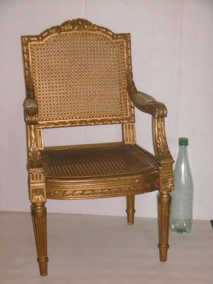 Child's Armchair In Golden Wood