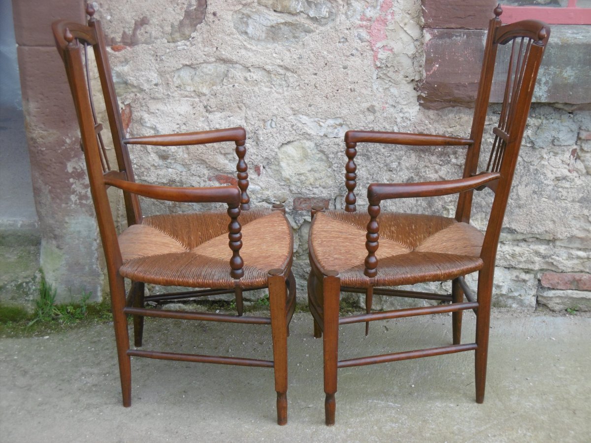 Pair Of Compagnard Armchairs-photo-2