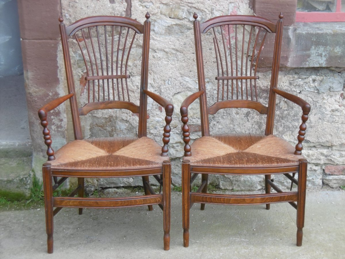 Pair Of Compagnard Armchairs-photo-7