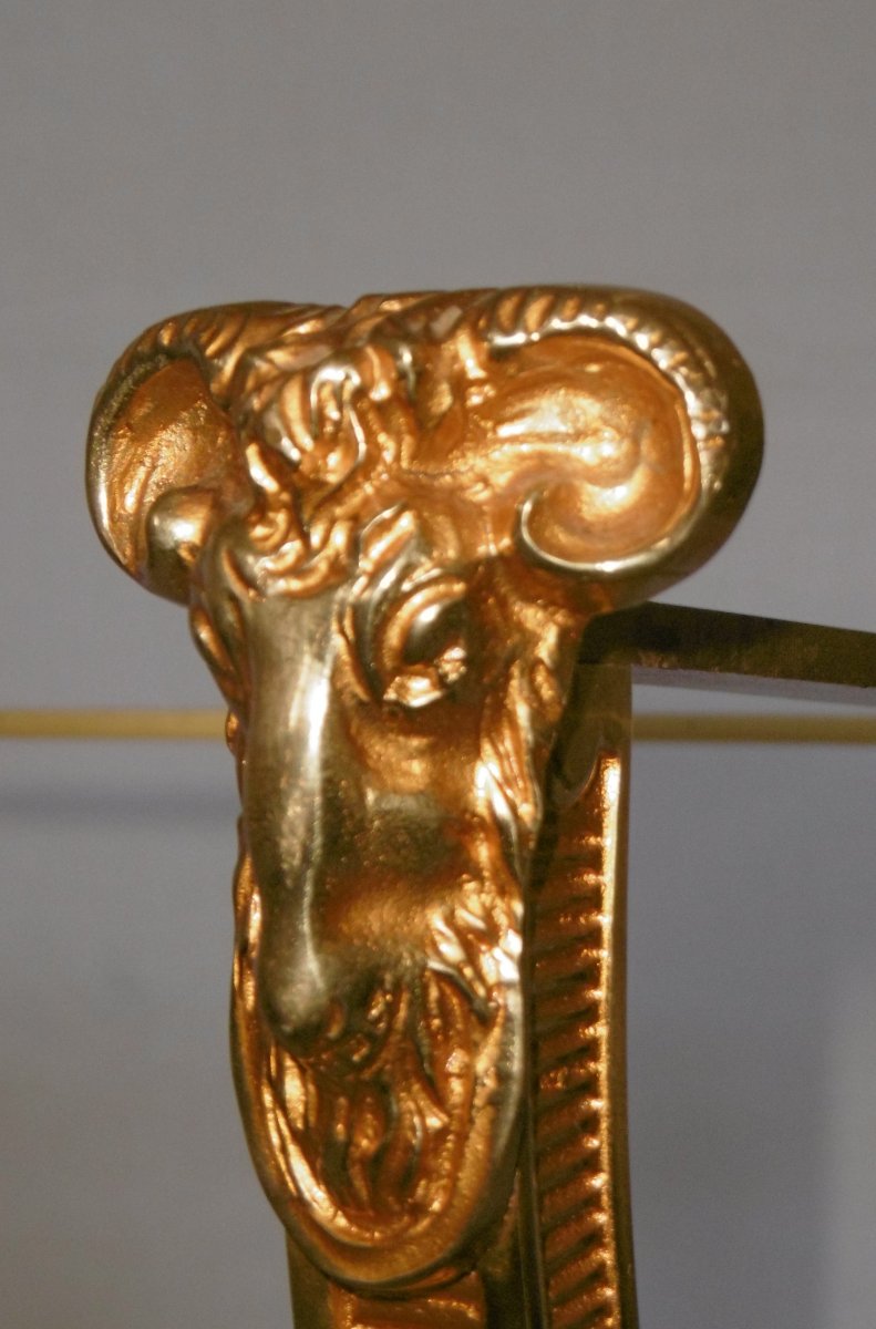 Pedestal Table In Gilt Bronze-photo-3